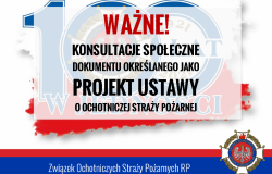 Konsultacje społeczne dokumentu określanego jako projekt ustawy o ochotniczej straży pożarnej