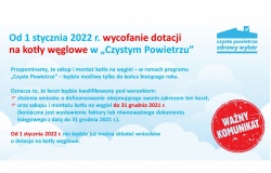 Od 1 stycznia 2022 r. wycofanie dotacji na kotły węglowe w „Czystym Powietrzu”