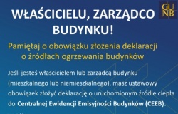 Przypominamy o obowiązku złożenia deklaracji do Centralnej Ewidencji Emisyjności Budynków